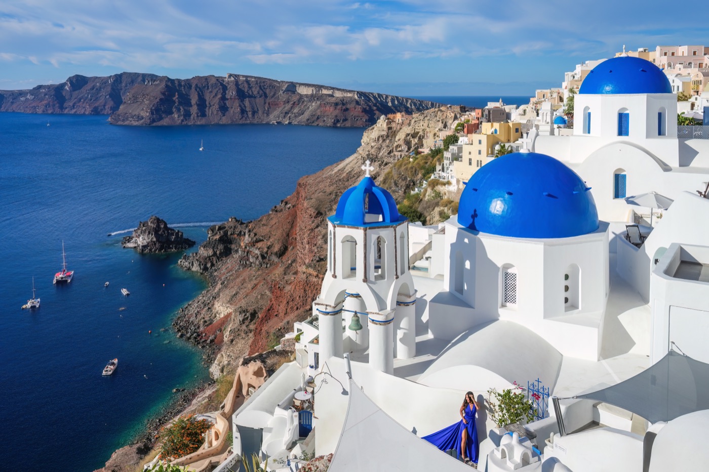 Real destination photograph of Santorini