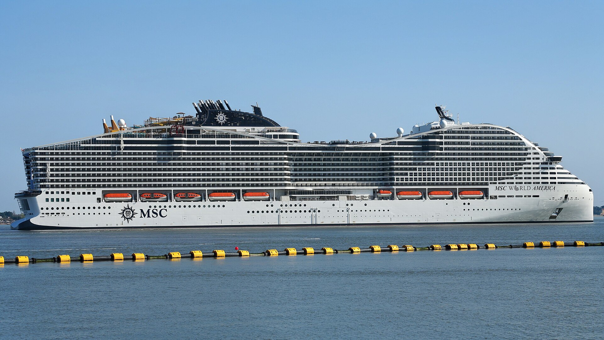 MSC World America sailing at sea